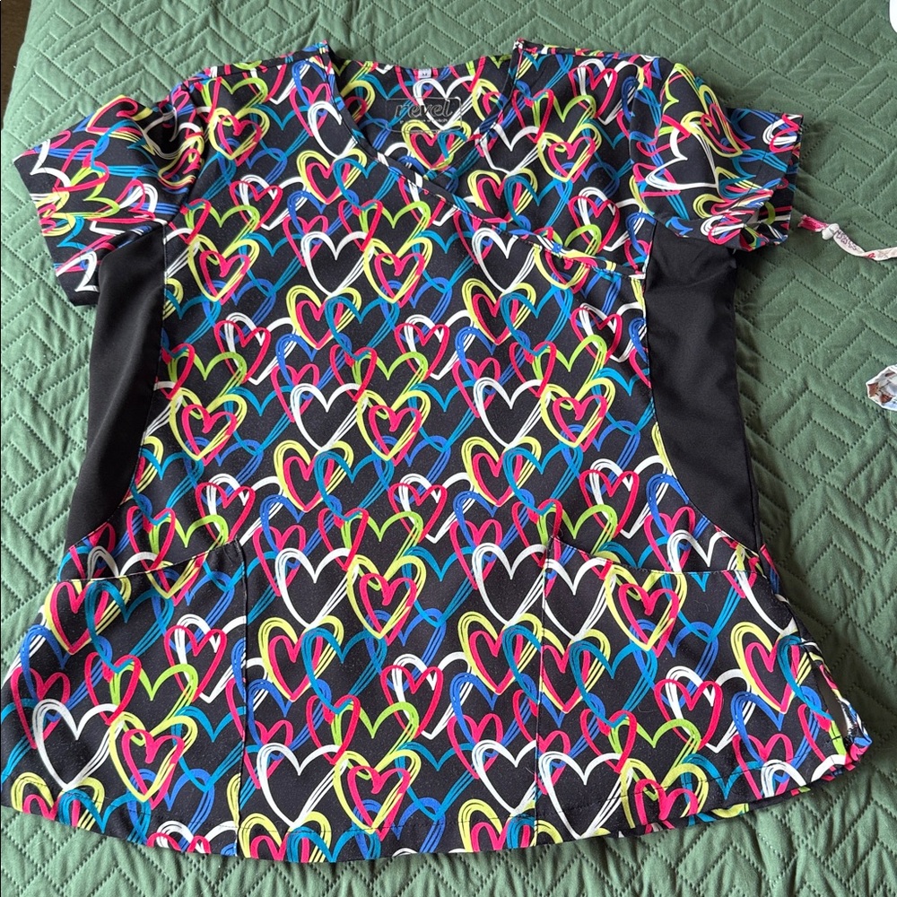 Colorful Heart Pattern Women's Top
